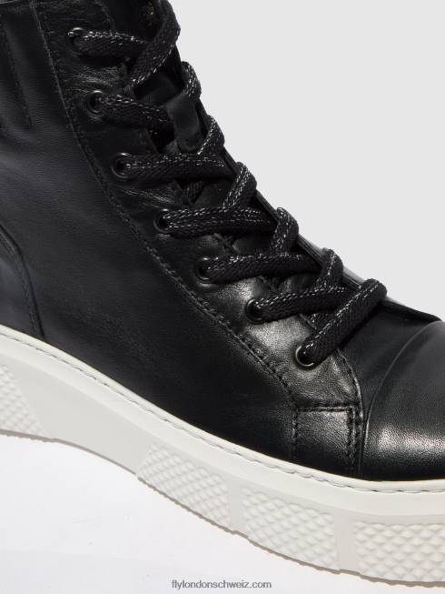 CH Fly London Frauen Schnürsneaker erby484 Dublin Black (weiße Sohle) 2664764