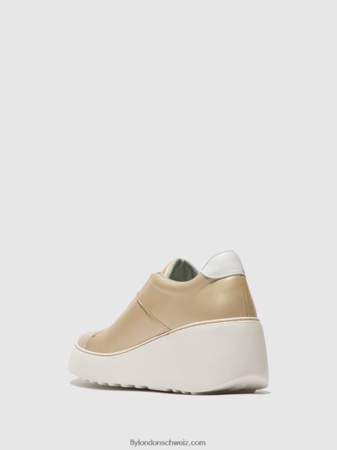 CH Fly London Frauen elastische turnschuhe dito581 Gold 2664731