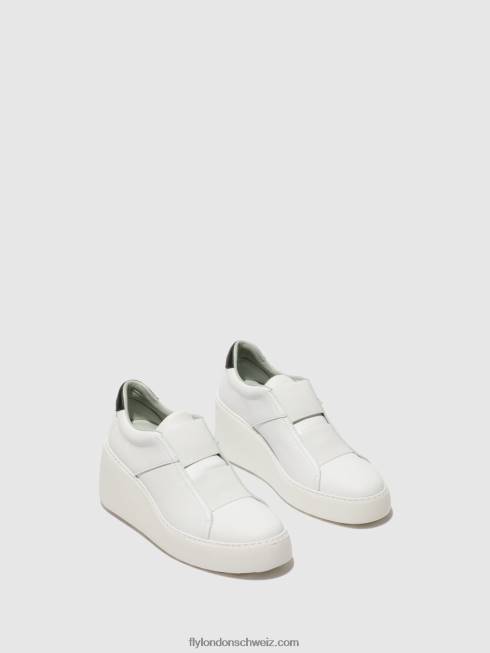 CH Fly London Frauen elastische turnschuhe dito581 Weiss 2664732