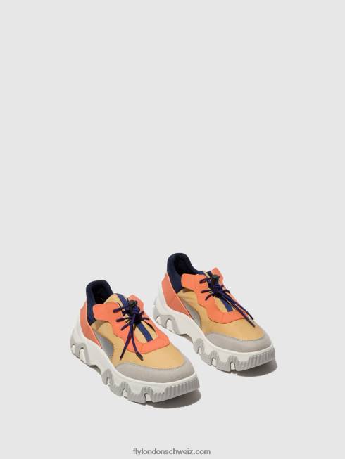 CH Fly London Frauen elastische turnschuhe fian634 Pfirsich 2664750