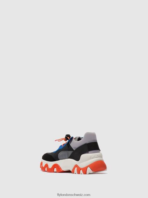 CH Fly London Frauen elastische turnschuhe fian634 mehrfarbig grau/blau/orange 2664767