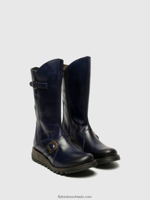 CH Fly London Frauen Schnallenstiefel Me 2 Blau 2664351