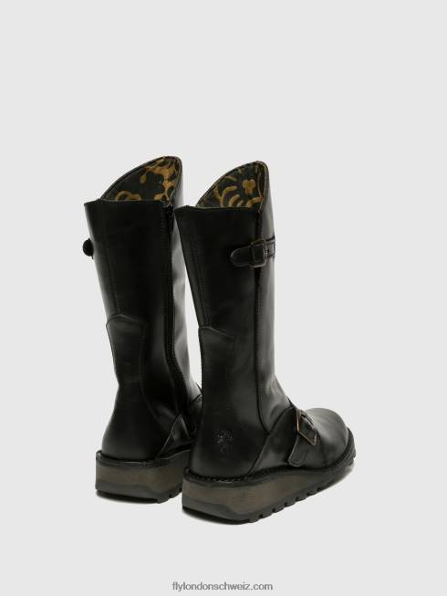 CH Fly London Frauen Schnallenstiefel me Schwarz 2664344