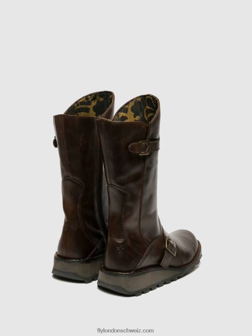 CH Fly London Frauen Schnallenstiefel mes dk braun 2664343