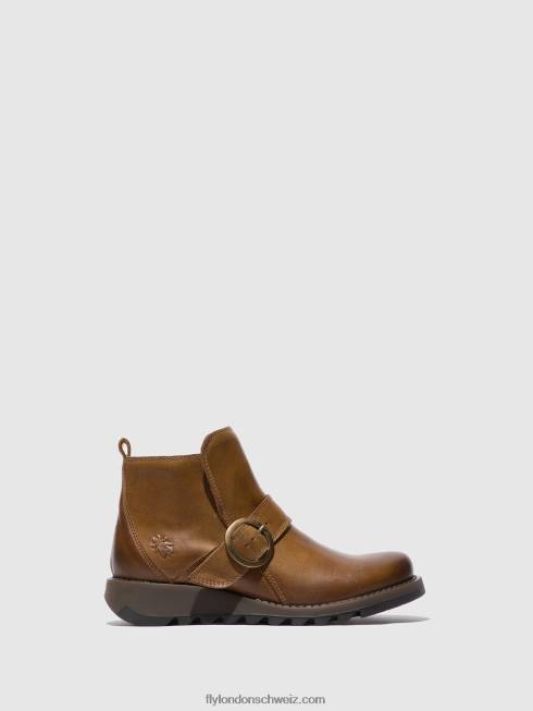 CH Fly London Frauen Schnallenstiefel sias812 Teppich Kamel 2664335