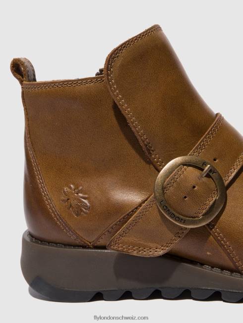 CH Fly London Frauen Schnallenstiefel sias812 Teppich Kamel 2664335