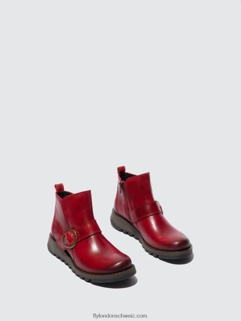 CH Fly London Frauen Schnallenstiefel sias812 Teppich rot 2664336