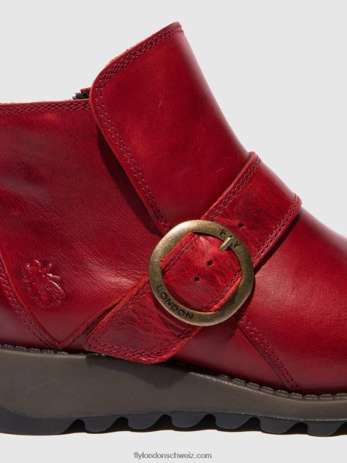 CH Fly London Frauen Schnallenstiefel sias812 Teppich rot 2664336