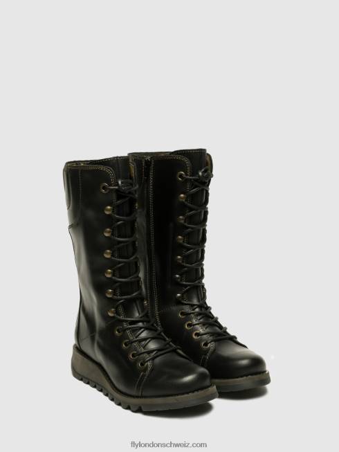 CH Fly London Frauen Keilschuhe ster768 Schwarz 2664666