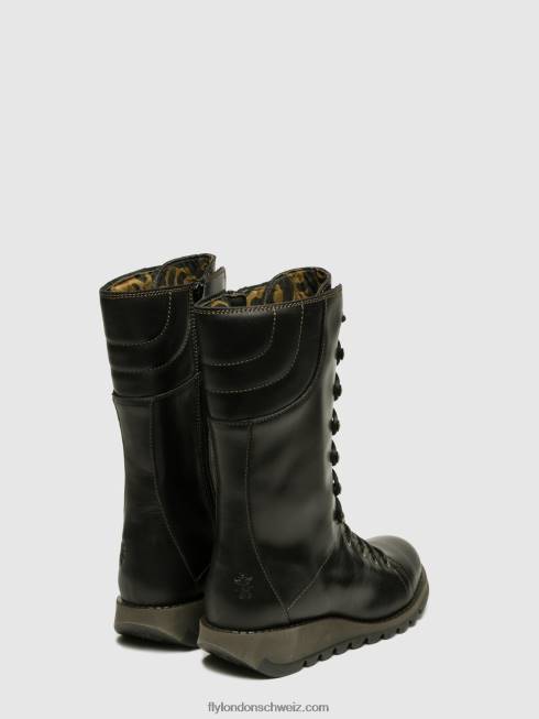 CH Fly London Frauen Keilschuhe ster768 Schwarz 2664666