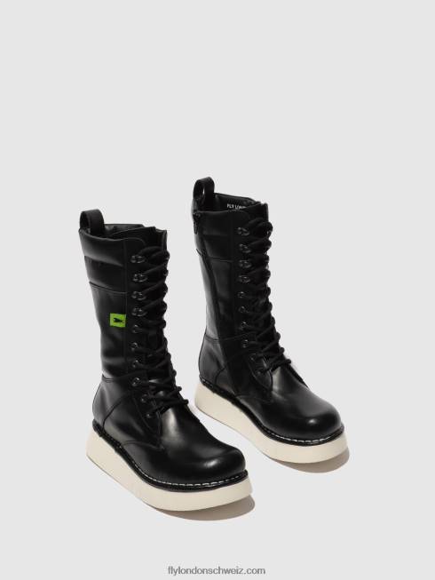 CH Fly London Frauen Schnürstiefel ieva245 Tunderschwarz 2664313