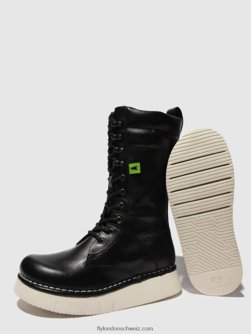 CH Fly London Frauen Schnürstiefel ieva245 Tunderschwarz 2664313