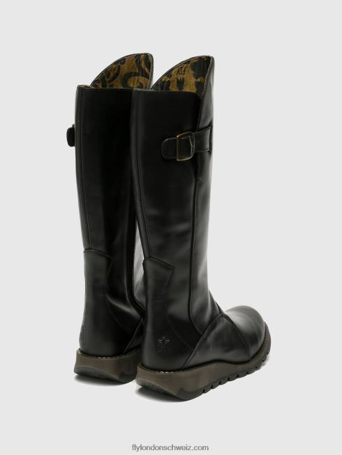 CH Fly London Frauen Stiefel mit Reißverschluss Mol 2 Schwarz 2664353