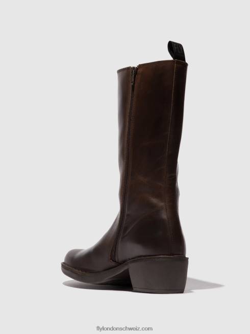 CH Fly London Frauen Stiefel mit Reißverschluss mada081 dk. braun 2664303