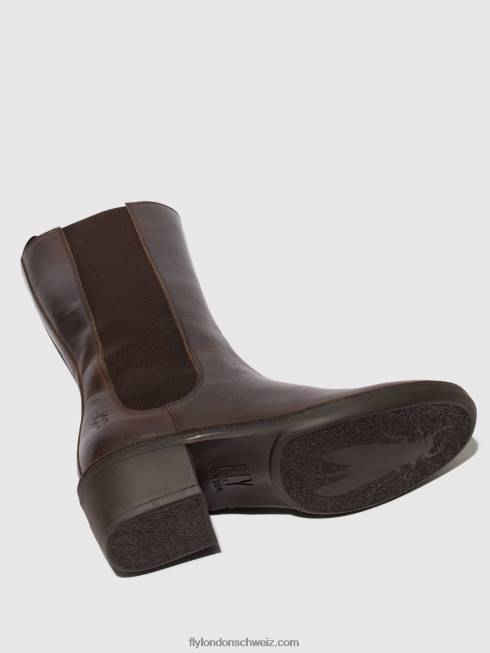 CH Fly London Frauen Stiefel mit Reißverschluss mada081 dk. braun 2664303