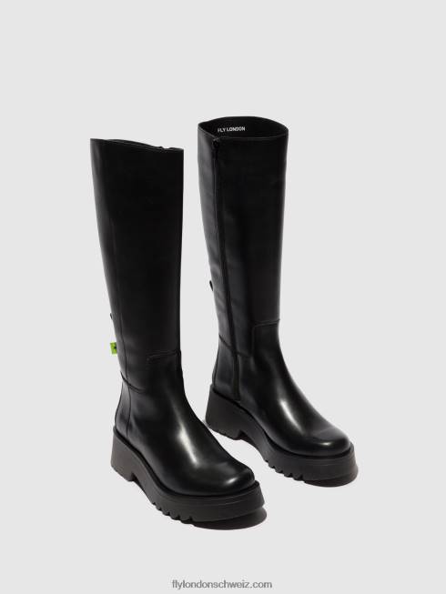 CH Fly London Frauen Stiefel mit Reißverschluss mynt908 Schwarz 2664302