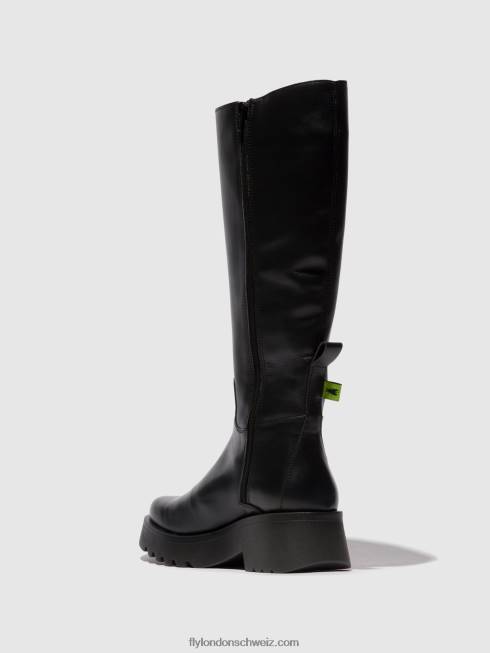 CH Fly London Frauen Stiefel mit Reißverschluss mynt908 Schwarz 2664302
