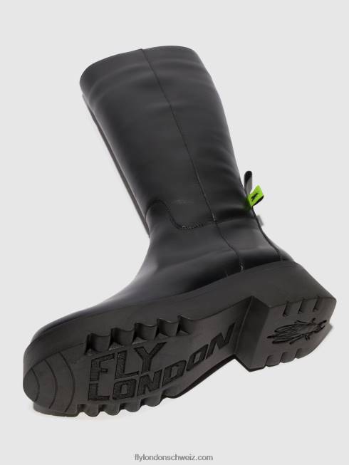 CH Fly London Frauen Stiefel mit Reißverschluss mynt908 Schwarz 2664302