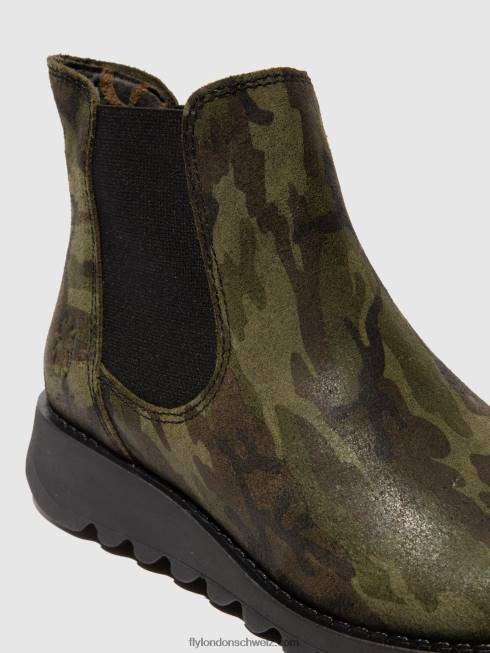 CH Fly London Frauen Chelsea-Stiefeletten Salv Tarnung Militärgrün 2664218