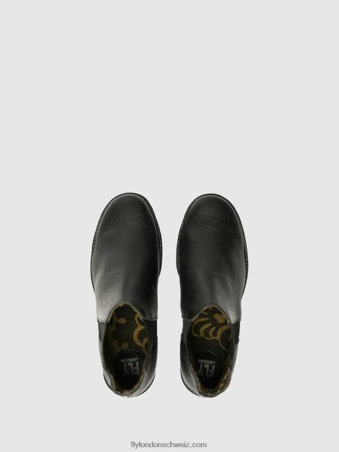 CH Fly London Frauen Chelsea-Stiefeletten Yoss Schwarz 2664281