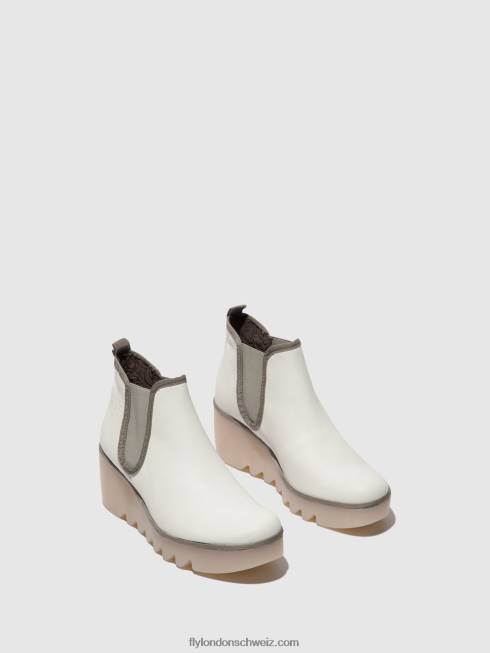 CH Fly London Frauen Chelsea-Stiefeletten byne349 weiß (milchige Sohle) 2664144