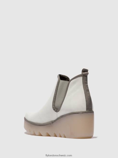 CH Fly London Frauen Chelsea-Stiefeletten byne349 weiß (milchige Sohle) 2664144