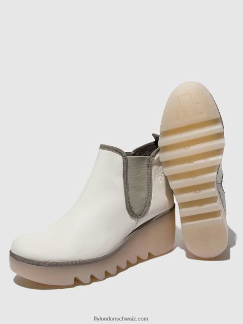 CH Fly London Frauen Chelsea-Stiefeletten byne349 weiß (milchige Sohle) 2664144