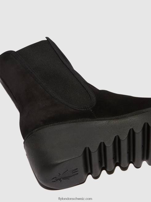 CH Fly London Frauen Chelsea-Stiefeletten byro395 Schwarz 2664145