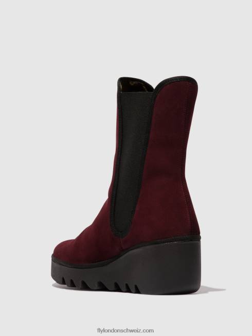 CH Fly London Frauen Chelsea-Stiefeletten byro395 Wein 2664142