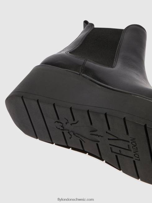 CH Fly London Frauen Chelsea-Stiefeletten hama238 Schwarz 2664138