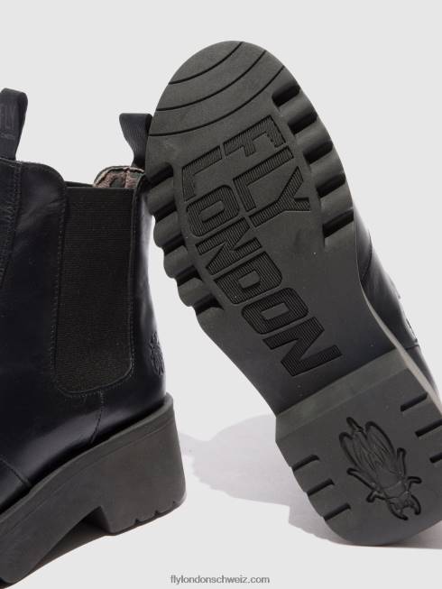 CH Fly London Frauen Chelsea-Stiefeletten medi789 Teppich schwarz 2664221