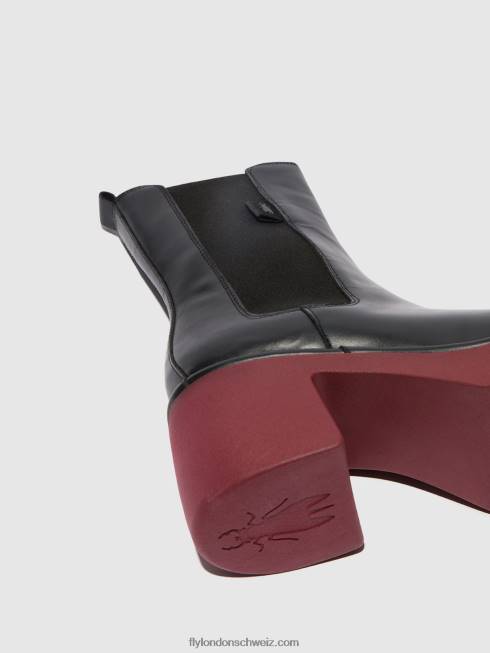 CH Fly London Frauen Chelsea-Stiefeletten moya25 schwarz (Weinsohle) 2664129