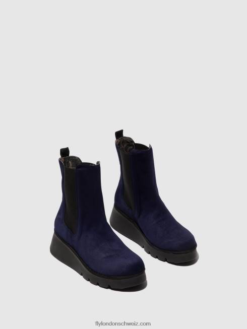 CH Fly London Frauen Chelsea-Stiefeletten paty405 Marine 2664127