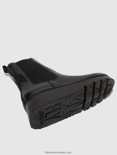 CH Fly London Frauen Chelsea-Stiefeletten paty405 Schwarz 26649