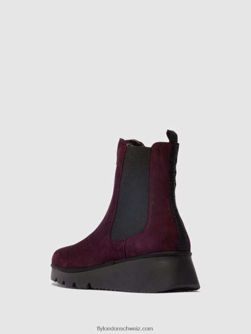 CH Fly London Frauen Chelsea-Stiefeletten paty405 Wein 2664128