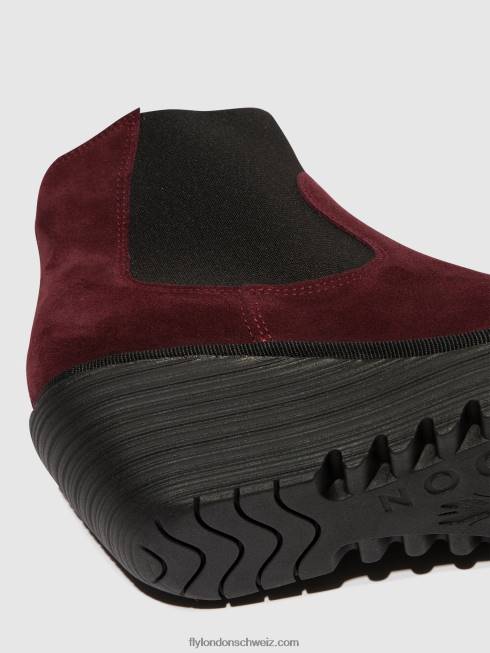 CH Fly London Frauen Chelsea-Stiefeletten yade398 Öl-Wildleder-Wein 26641