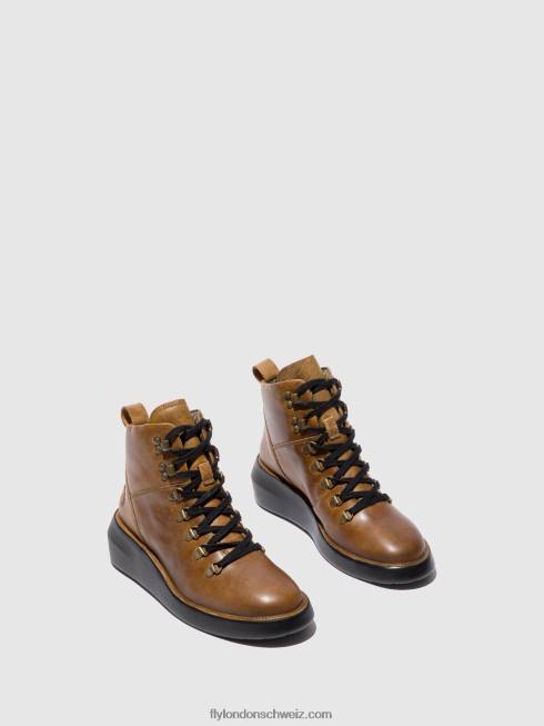 CH Fly London Frauen Schnürstiefeletten bika501 Teppich Kamel 2664206