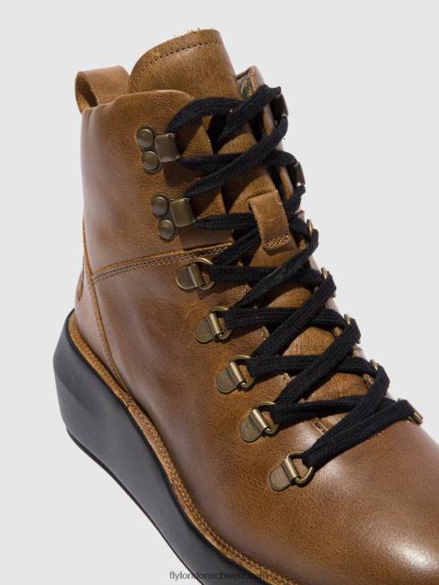CH Fly London Frauen Schnürstiefeletten bika501 Teppich Kamel 2664206