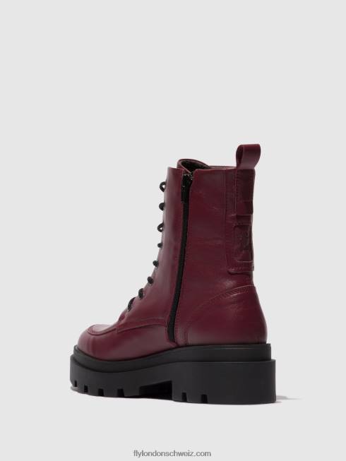 CH Fly London Frauen Schnürstiefeletten jaye878 Wein 266497