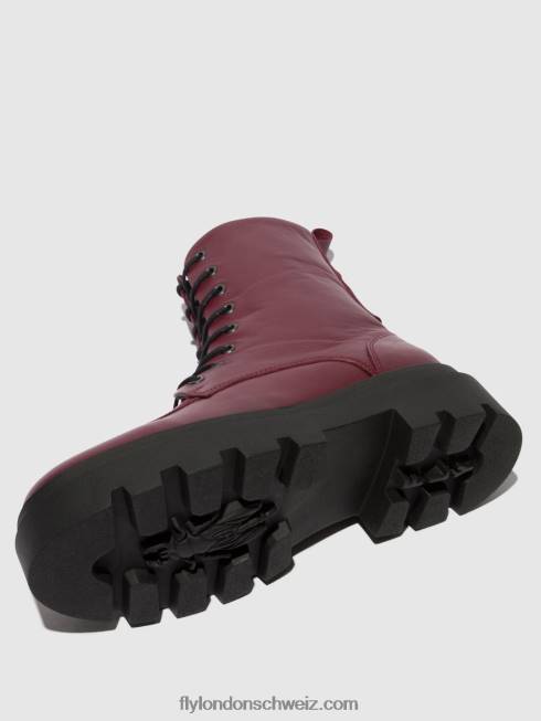 CH Fly London Frauen Schnürstiefeletten jaye878 Wein 266497