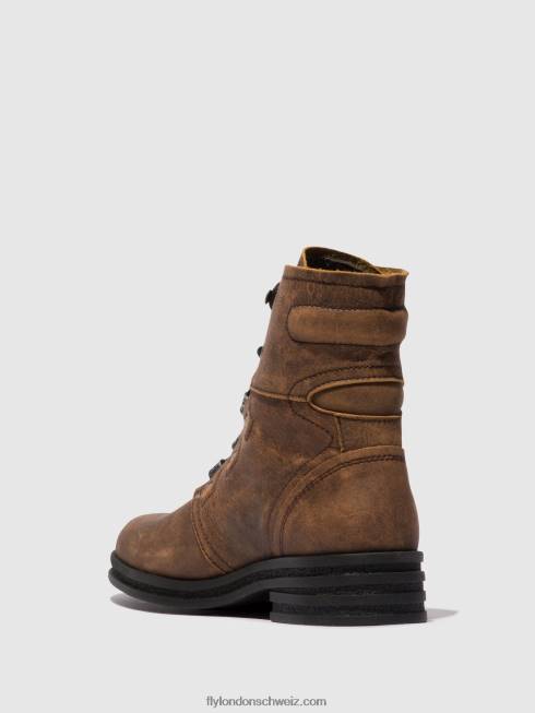 CH Fly London Frauen Schnürstiefeletten knot792 braun 266498