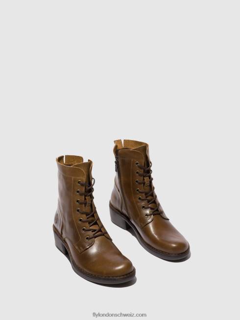 CH Fly London Frauen Schnürstiefeletten milu044 Teppich Kamel 2664194