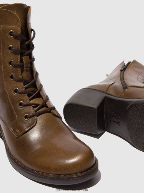 CH Fly London Frauen Schnürstiefeletten milu044 Teppich Kamel 2664194