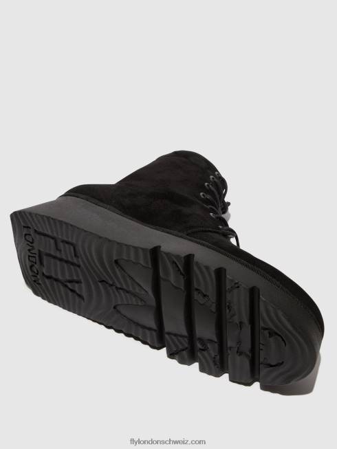 CH Fly London Frauen Schnürstiefeletten pall404 Wildleder schwarz 26644