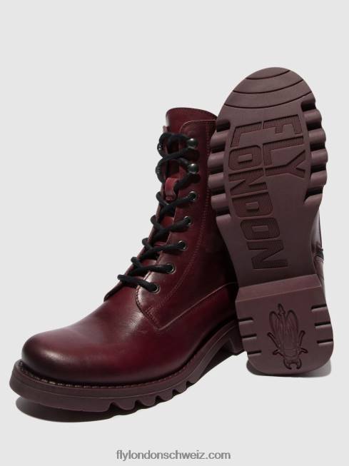 CH Fly London Frauen Schnürstiefeletten reid893 lila (lila Sohle) 266493