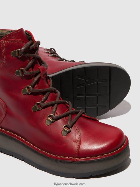 CH Fly London Frauen Schnürstiefeletten roxy094 Rot 266490