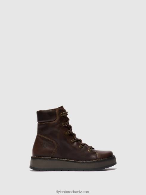 CH Fly London Frauen Schnürstiefeletten roxy094 dk. braun 266488