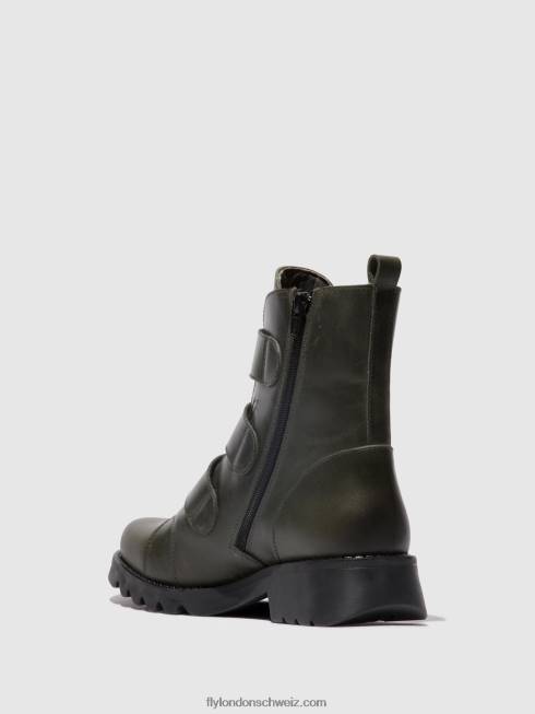 CH Fly London Frauen Stiefeletten mit Klettverschluss rach790 Diesel (schwarze Sohle) 266476