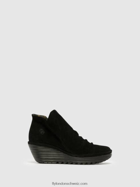 CH Fly London Frauen Stiefeletten mit Reißverschluss Schwarz 2664279