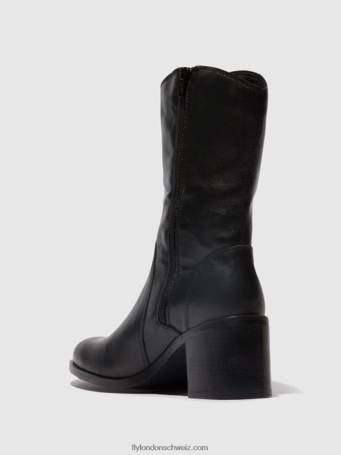 CH Fly London Frauen Stiefeletten mit Reißverschluss asta914 Schwarz 266473
